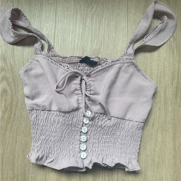 Women's Pink Ruffled Tank Top - Picture 2 of 3